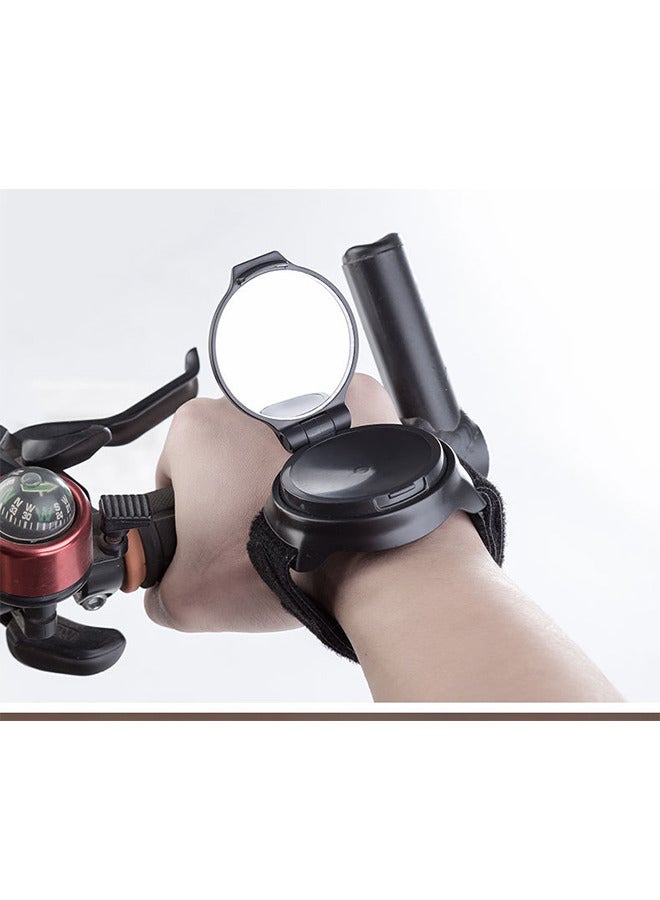 Depend Bike Wrist Safety Rearview Mirror Bicycle Rear View Vision Wrist Guards, Rotatable and Collapsible Bike Accessories - Image 2