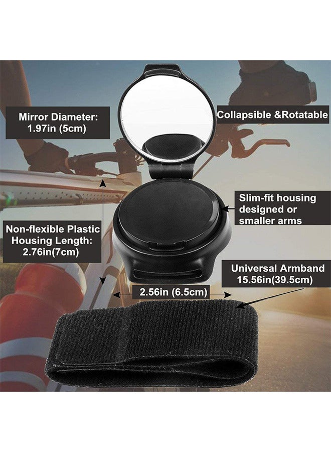 Depend Bike Wrist Safety Rearview Mirror Bicycle Rear View Vision Wrist Guards, Rotatable and Collapsible Bike Accessories - Image 4