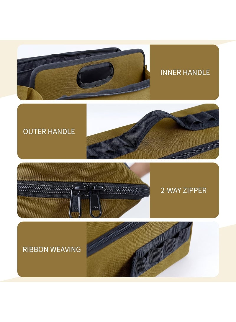 SOLARAE Folding Tool Bag Tool Bag with Zipper Mouth Heavy Duty  Multifunctional Tool Storage Bag Multipurpose Zipper Tool Pouch Tote Bag Zippered Duffel Bag Water Repellent Tool Origanizer - Image 5