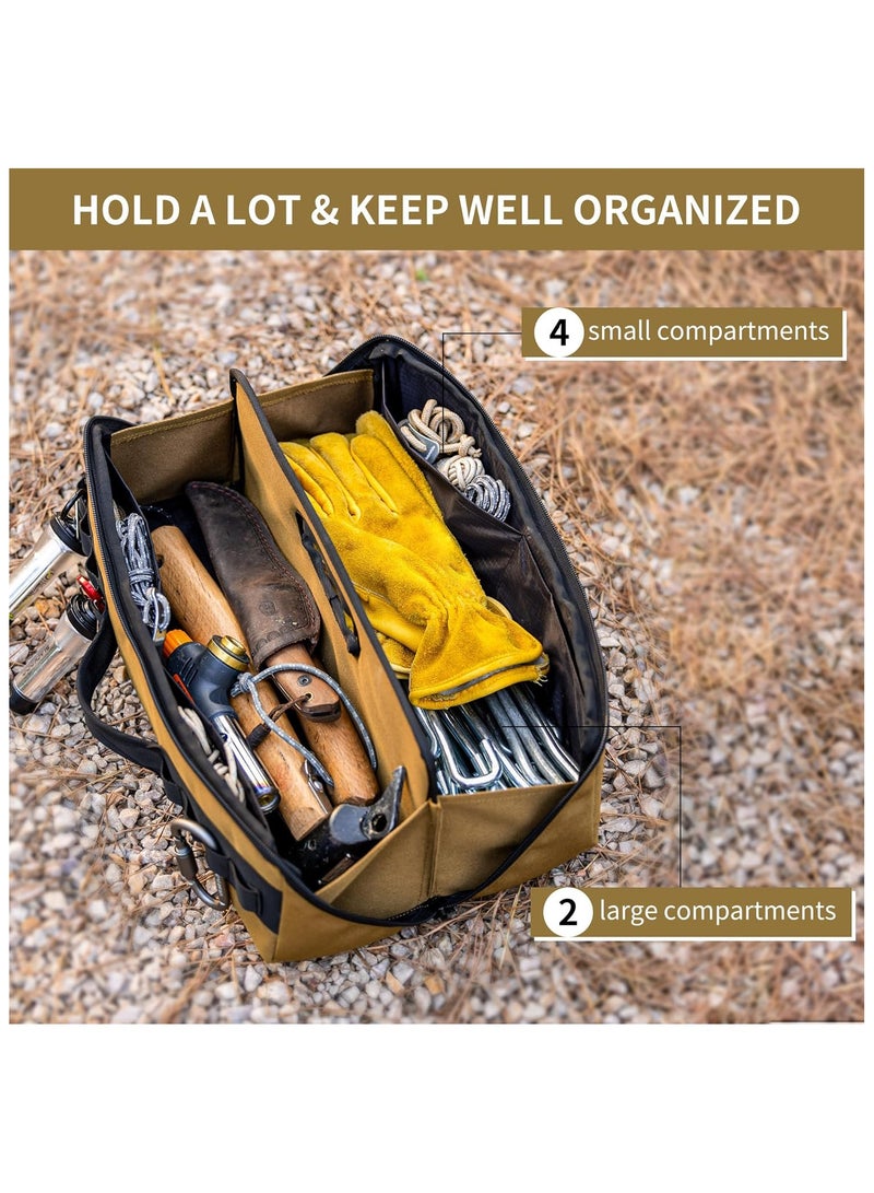 SOLARAE Folding Tool Bag Tool Bag with Zipper Mouth Heavy Duty  Multifunctional Tool Storage Bag Multipurpose Zipper Tool Pouch Tote Bag Zippered Duffel Bag Water Repellent Tool Origanizer - Image 2