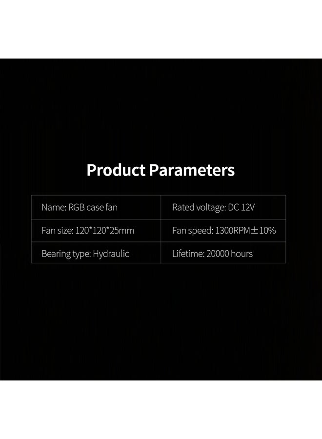 إسكدنيا طقم مراوح تبريد للكمبيوتر بإضاءة متعددة الألوان RGB مكون من 5 قطع 12 cm أبيض/ أسود - Image 4