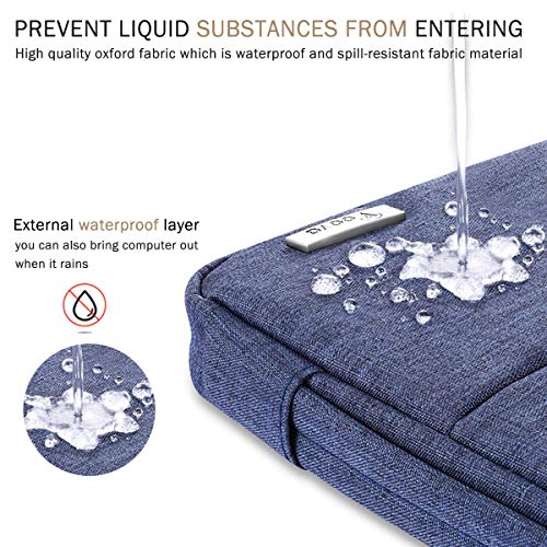 Voova 13 13.6 Inch Laptop Sleeve Case Compatible with MacBook Air 13 M1/M2/M3/M4 2020-2025, MacBook Pro 13/14, IPad Air/Pro 13, Waterproof Slim Computer Bag Cover with Handle, Blue - Image 4
