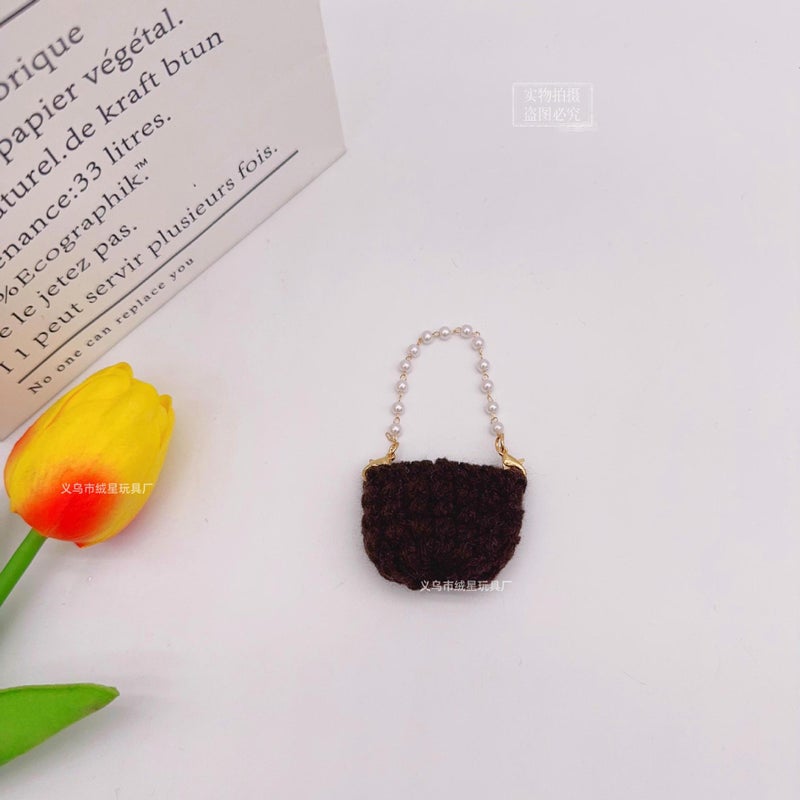 New mini wool bag pearl chain bag pendant cartoon doll diy accessories accessories wholesale - Image 1