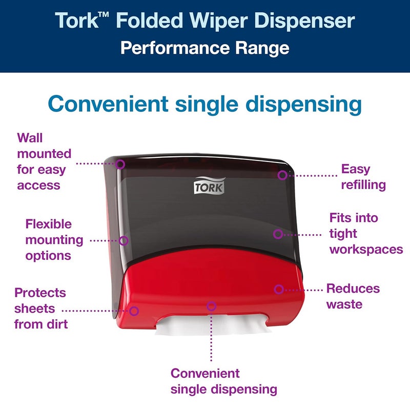 Tork Tork Folded Wiper Dispenser RedBlack W4 WallMounted 6540281  - Image 2