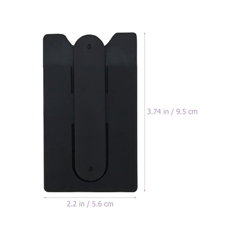 Adhesive Back Phone Holder with Card Pocket for Smartphones Black for Travel Daily Use - Image 3