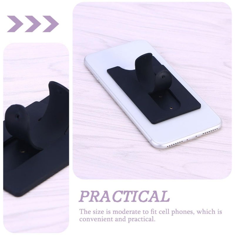 Adhesive Back Phone Holder with Card Pocket for Smartphones Black for Travel Daily Use - Image 4