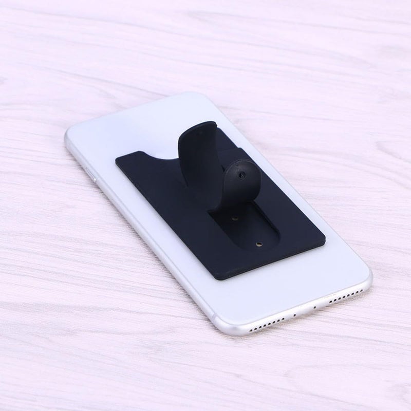 Adhesive Back Phone Holder with Card Pocket for Smartphones Black for Travel Daily Use - Image 5