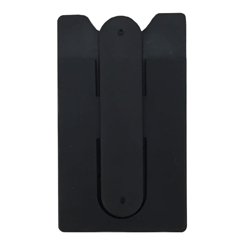 Adhesive Back Phone Holder with Card Pocket for Smartphones Black for Travel Daily Use - Image 2
