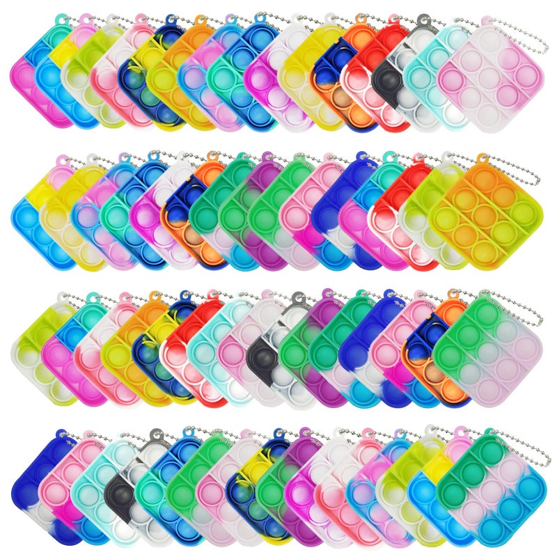 Clanam 120 Pcs Mini Pop Bubble Fidget Toys Silicone Keychain Small Pop Bulk for Party Favors Classroom Prizes Reliever Hand Toy Goodie Bag Stuffers Halloween Christmas Birthday Gifts for Kids Students - Image 2
