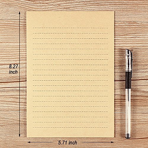 CenterZ 100 Sheets Vintage Kraft Stationary Paper 5.71 x 8.27 inch, A5 Size 120gsm Lined Stationery Writing Letter Papers Bulk Set for Personalized Letters, Creative Poems, Lyrics, Office Notes, etc - Image 4