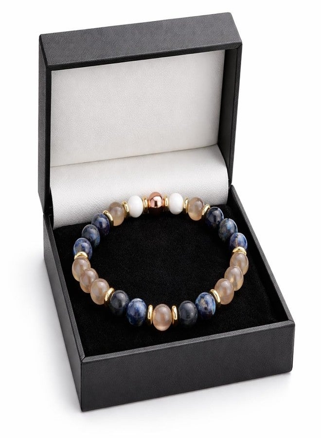 Sukhad Natural Stone Beaded Bracelet for Men & Women | Elastic Stretch Crystal Bracelet | Handmade Healing Gemstone Jewelry | Stylish Couple Gift (8mm Beads, Premium Finish) - Image 4
