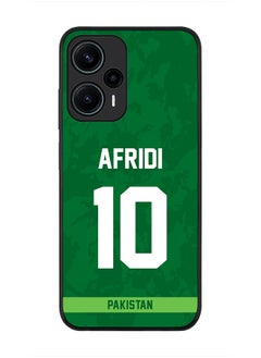 Cover for Xiaomi Poco F5 5G / Redmi Note 12 Turbo 5G Case , Rugged Black Slim fit Protective Phone Cases - Player Name - AFRIDI, Jersey Number- 10