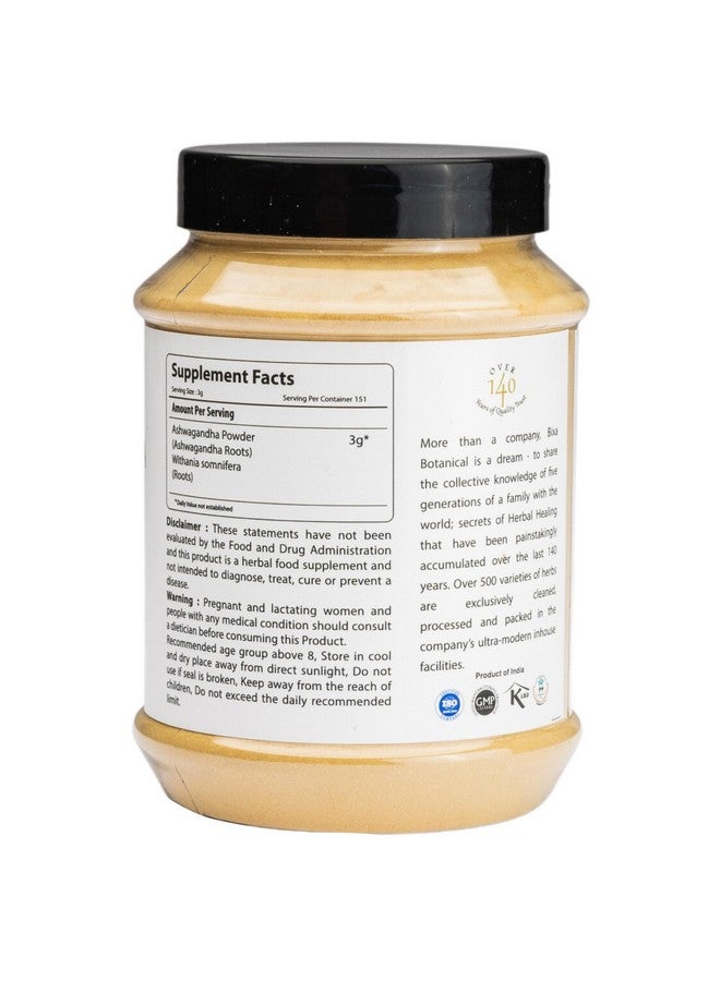 bixa BOTANICAL Ashwagandha Root Powder (Withania Somnifera Root) | 16 Oz / 1 Pound | Indian Ginseng- Best Re-Energizer & Immunity Booster | Herbal Supplement. - Image 2