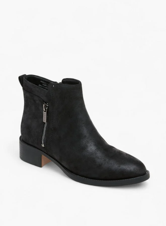 Celeste Women's Solid Ankle Boots with Zip Closure
