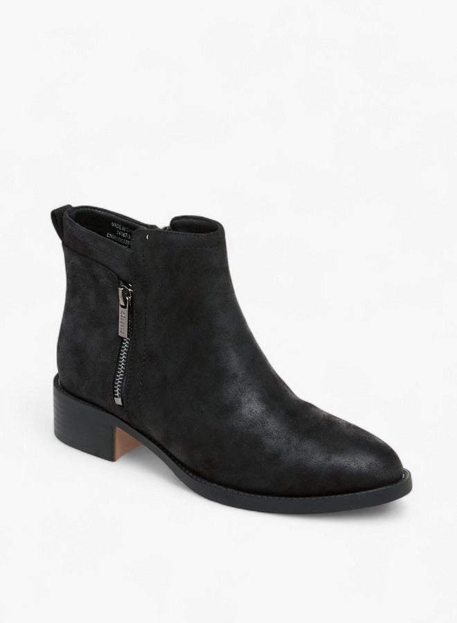 Celeste Women's Solid Ankle Boots with Zip Closure - Image 2