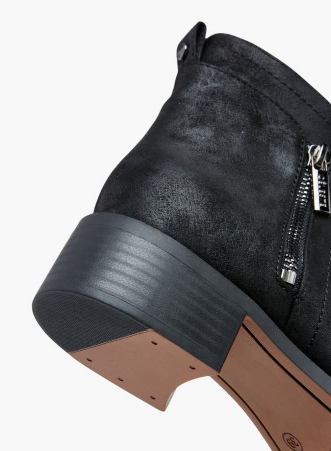 Celeste Women's Solid Ankle Boots with Zip Closure - Image 5