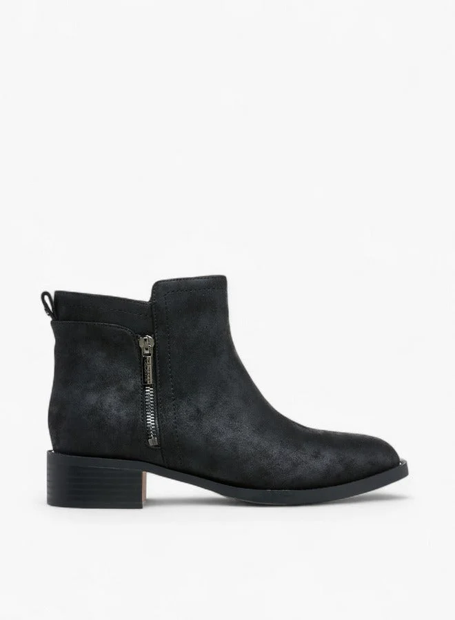 Celeste Women's Solid Ankle Boots with Zip Closure