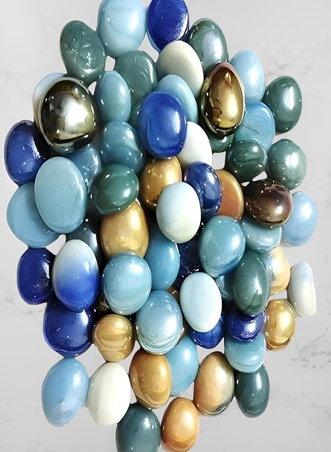 STONE HUB Multicolor Glass Pebbles Gravels Stone for Aquarium, Table, Garden,Vase, Fountain, 400 Gm (50-55 Pieces) - Image 2