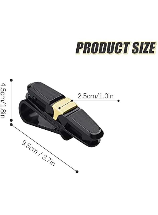 Generic 4 Packs Sun Visor Clip, Glasses Holders for Car Sunglasses Ticket Frame Car Universal Carbon Fiber Pattern Glasses Double-Ends Clip, 360° Rotational Car Glasses Holder with Ticket Card Clip (Gold)  - Image 2