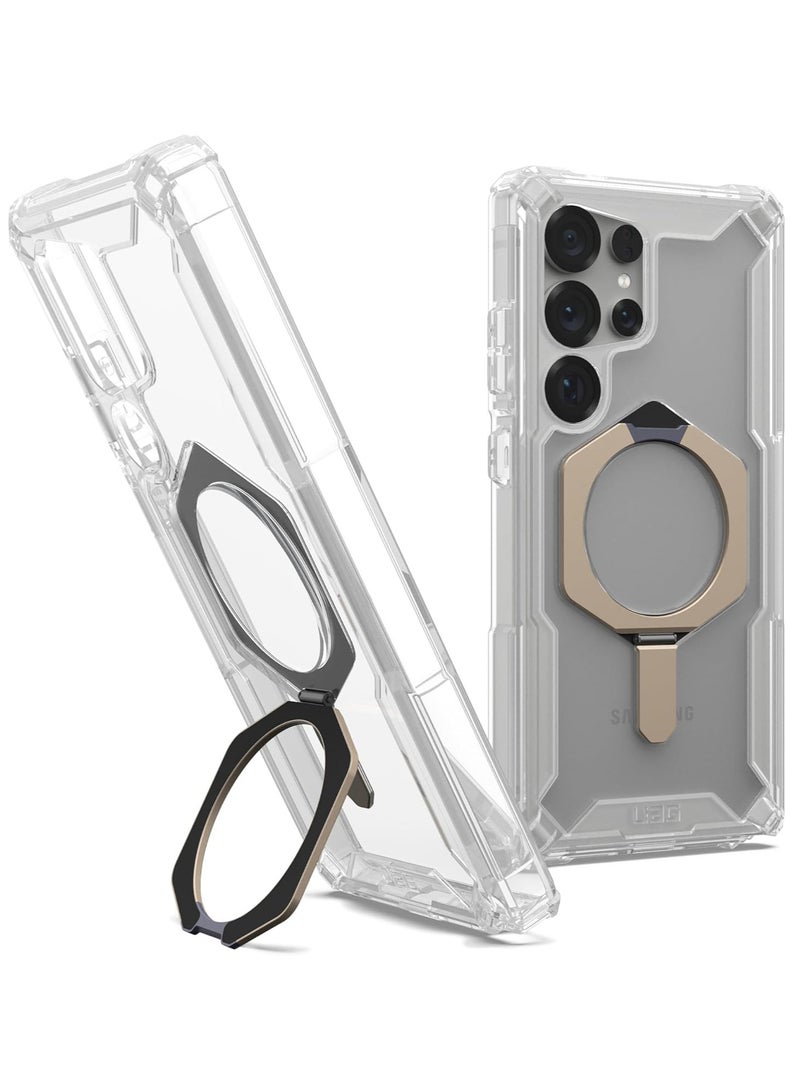 Urban Armor Gear UAG Plasma XTE MagSafe for Samsung Galaxy S25 ULTRA Case Cover [20 Feet Drop tested] with Kickstand - Clear | Titanium  - Image 1