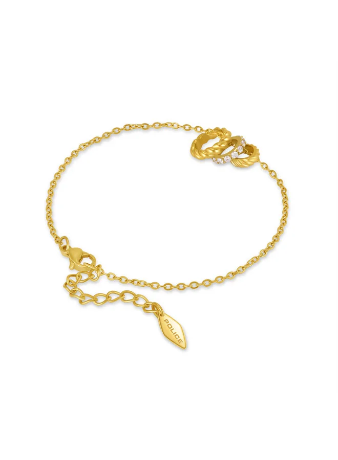 Police  Seralace Yellow Gold Plated Stainless Steel Charm Bracelet for Women for Women | Best Price UAE