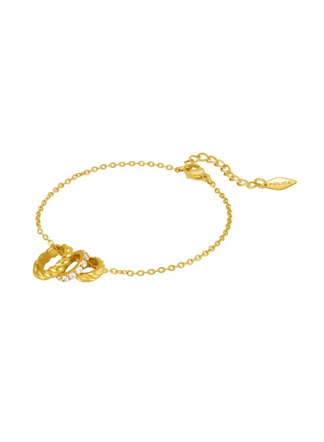 بوليس Seralace Yellow Gold Plated Stainless Steel Charm Bracelet for Women