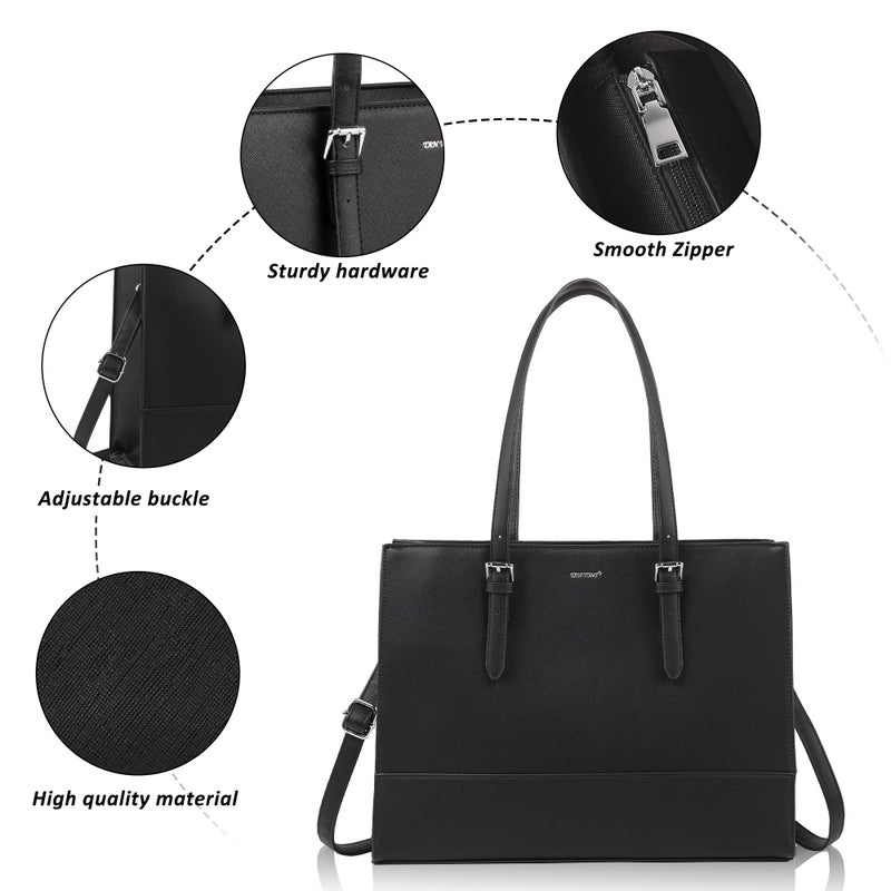 TANTOMI Laptop Tote Bag for Women, 15.6 Inch Work Bag Computer Business Shoulder Bag Office Briefcase Purse and Handbag - Image 4