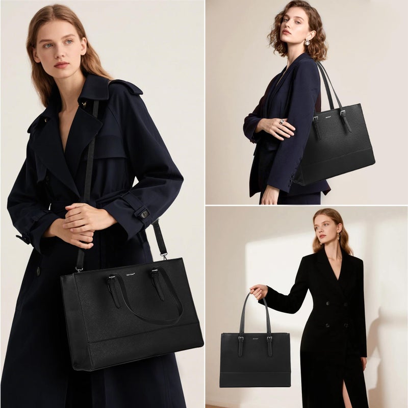 TANTOMI Laptop Tote Bag for Women, 15.6 Inch Work Bag Computer Business Shoulder Bag Office Briefcase Purse and Handbag - Image 2