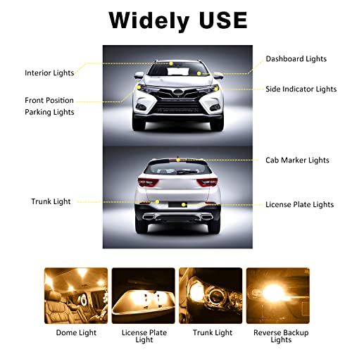 ACOHUIKE T10 921 194 168 175 LED Bulbs Warm White 20-Packs, Super Bright 3014 42-SMD Replacement 12 Volt RV Camper Trailer Boat Trunk Interior Dome Map License Lights, Backup Reverse Lights - Image 4