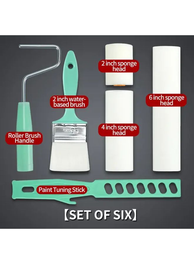 5 قطع من مجموعة فرشاة الرول الإسفنجية لطلاء DIY وإصلاح المنزل وتشذيب الزوايا - Image 3