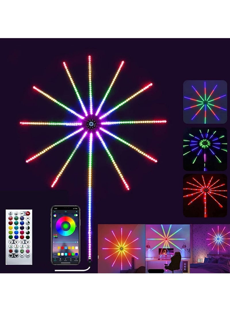 ELTRAZONE أضواء الألعاب النارية الذكية الجديدة الداخلية - شريط LED متغير الألوان RGB مع التحكم عبر التطبيق والريموت لزينة الغرفة، أوضاع ديناميكية، مزامنة الموسيقى، تحكم إيقاع الميكروفون - Image 1