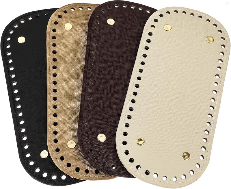 Crochet Bag Base 22 X 10 Cm Pre-Drilled Holes - Durable Leather Oval Bag Base for Handbag Making Beginners And Crafters - Image 1