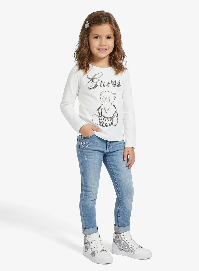 GUESS Kids Slogan Crew neck T-Shirt