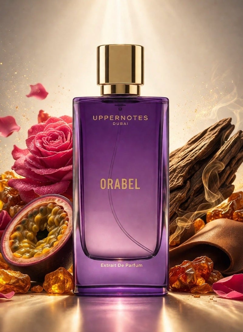 UpperNotes Orabel Extrait De Parfum Unisex 80ml | Passion Fruit Turkish Rose Oud Amber Leather | Sweet Fruity Oriental Long Lasting Fragrance UAE - Image 1