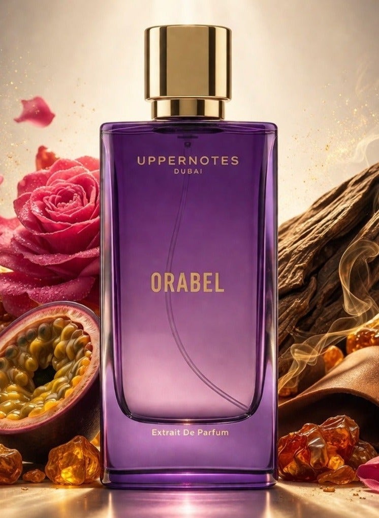 UpperNotes Orabel Extrait De Parfum Unisex 80ml | Passion Fruit Turkish Rose Oud Amber Leather | Sweet Fruity Oriental Long Lasting Fragrance UAE - Image 1
