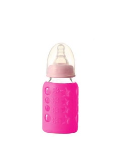 Safe-O-Kid Pack Of 1Silicone Baby Feeding Bottle Cover Sleeve Holder Insulated Protection All Bottle Types Medium 120 Ml Pink  - Image 1