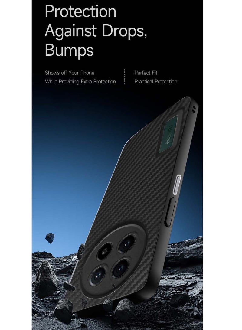 Wtech Realme 13 4G 2024 Liquid Silicone Carbon Fiber Texture Case Cover - Black - Image 4