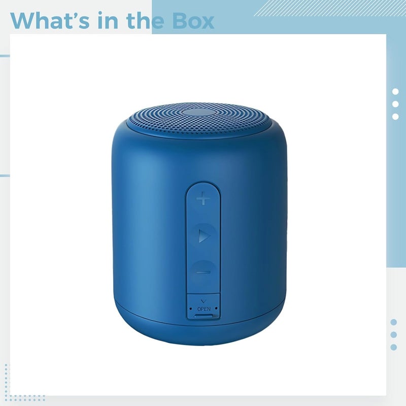 Wireless Subwoofer, Portable Speaker, Waterproof Ipx4, Wireless 5.0, 1200 Mah Battery, Compact Blue Design, 3.3 X 3.3 X 3.9 in - Image 3