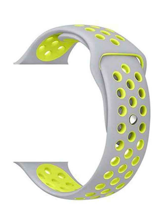 NIBEMINENT - Breathable Sports Watch Band For Apple Grey/Green - Image 1