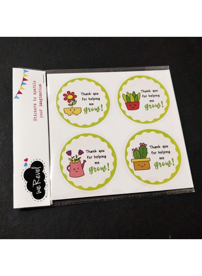 weRevel Helping Me Grow Theme Gratitude Paper Stickers, 40 Count, 2 Inches, Round, 4 Unique Designs - Image 2
