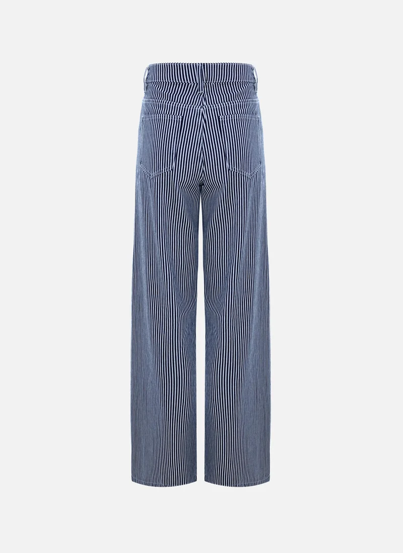 Lichi  Relaxed striped jeans with waist ties for Women | Best Price UAE