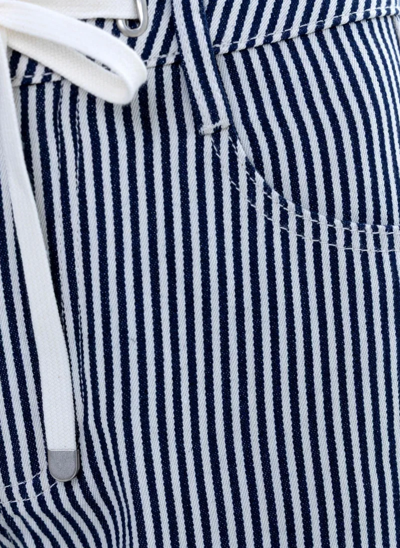 Lichi  Relaxed striped jeans with waist ties for Women | Best Price UAE