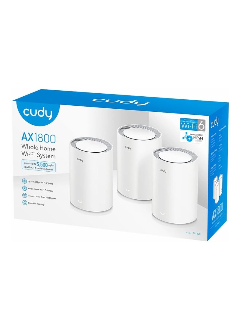 cudy - AX1800 WiFi 6 Mesh System, Replaces WiFi6 Router and Extender, Gigabit Ports, OpenVPN, Parental Control - Image 1
