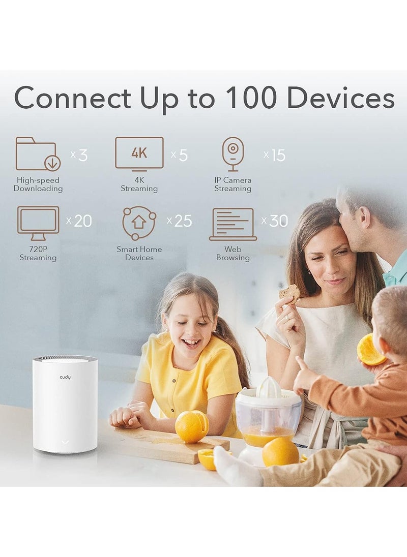 cudy - AX1800 WiFi 6 Mesh System, Replaces WiFi6 Router and Extender, Gigabit Ports, OpenVPN, Parental Control - Image 1