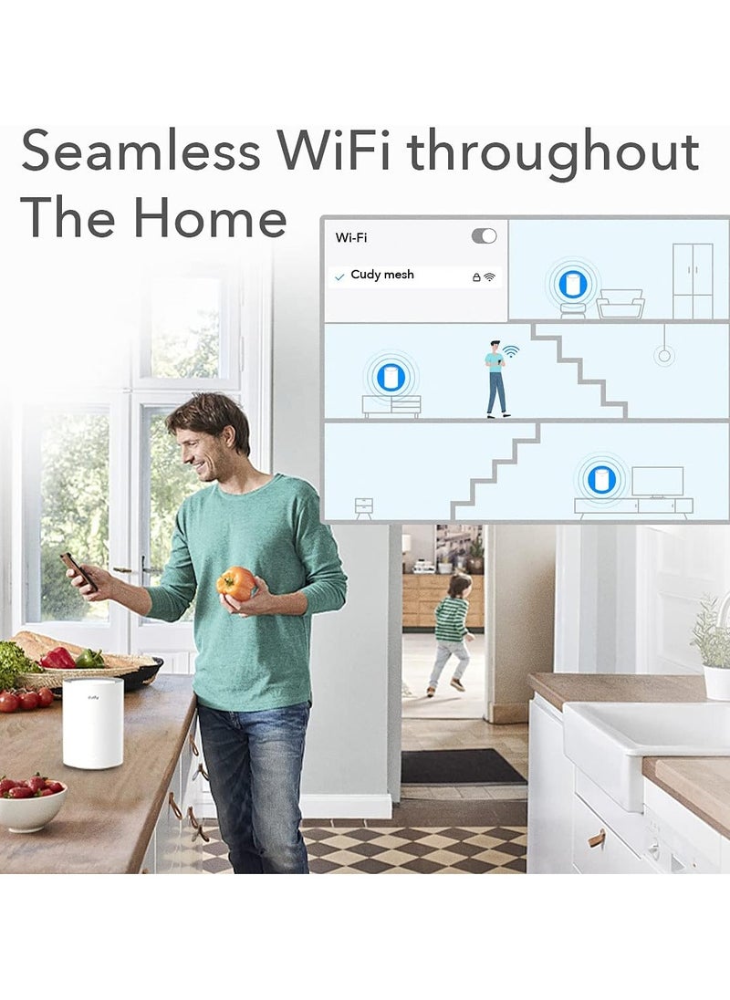 cudy - AX1800 WiFi 6 Mesh System, Replaces WiFi6 Router and Extender, Gigabit Ports, OpenVPN, Parental Control - Image 1