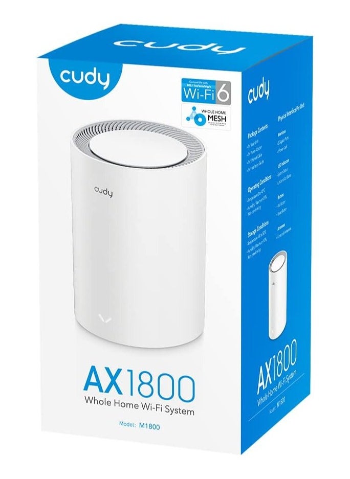 cudy - AX1800 WiFi 6 Mesh System, Replaces WiFi6 Router and Extender, Gigabit Ports, OpenVPN, Parental Control - Image 1