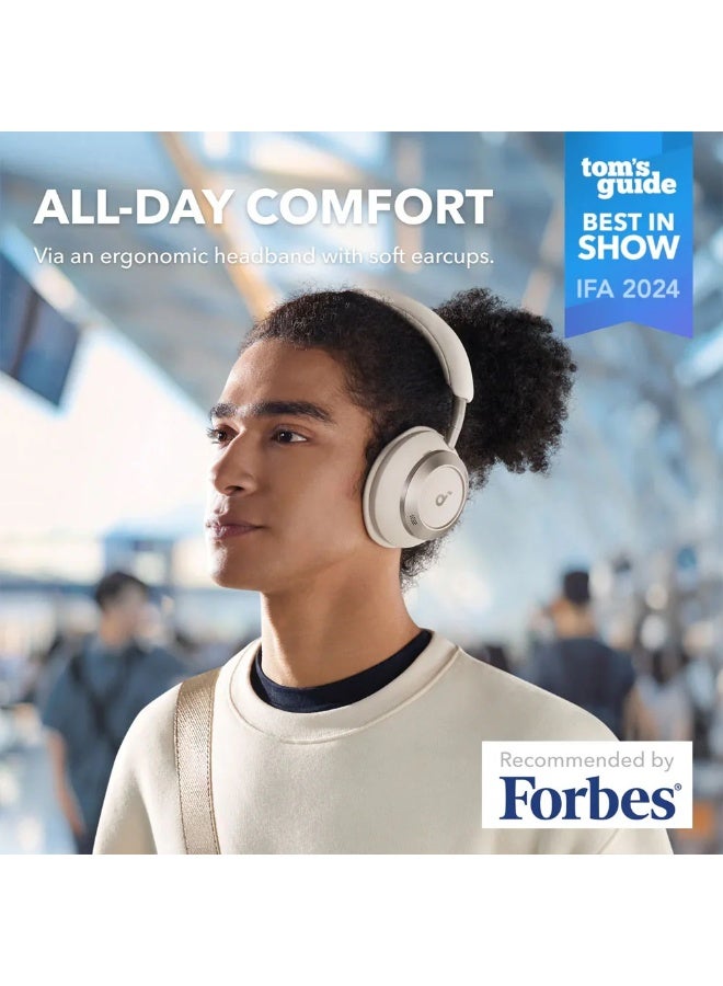 Anker Soundcore Space One Pro A3062H21 Wireless Over-Ear Bluetooth Headphones – Adaptive Active Noise Cancellation 3.0, 60-Hour Battery Life, LDAC Hi-Res Audio, Multipoint Connectivity – White - Image 4