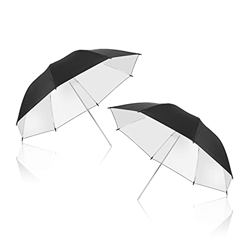 EMART 2 Pack 33inch Professional Photography Studio Photo Lighting Flash Reflective BlackSilver Umbrella - Image 1