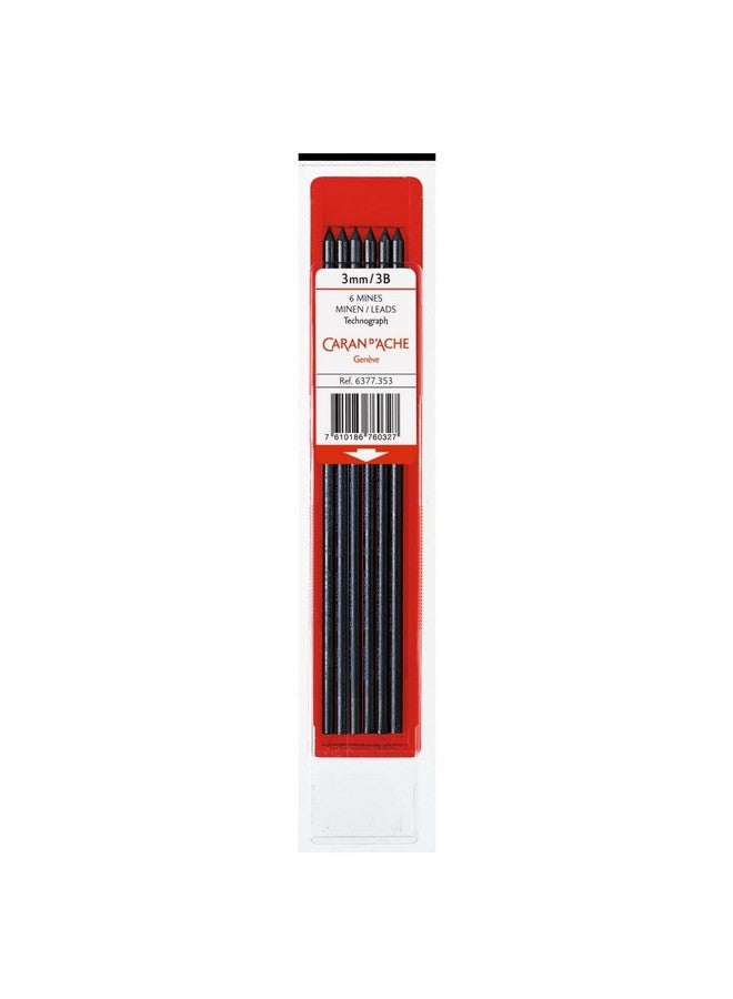 Caran d'Ache Technograph 3Mm 3B Graphite Leads For Fix Pencil Swiss Made (6377.353)