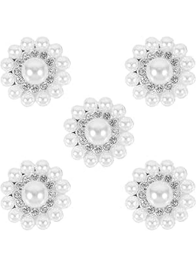 Zinc Alloy Rhinestone Sewing Buttons Round Crystal Flower Shiny Decorative Attachments for Clothes DIY Craft - Image 1